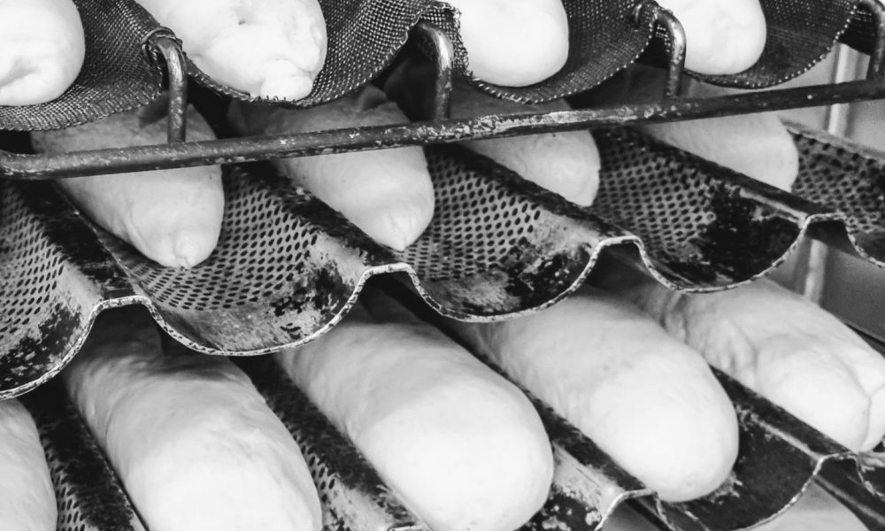 b and white french sticks